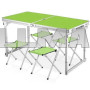 Стіл для пікніка посилений 120 х 60 см із 4 стільцями Folding Table зелений